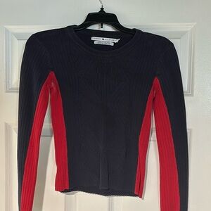 Vintage Tommy Hilfiger women’s red and blue sweater